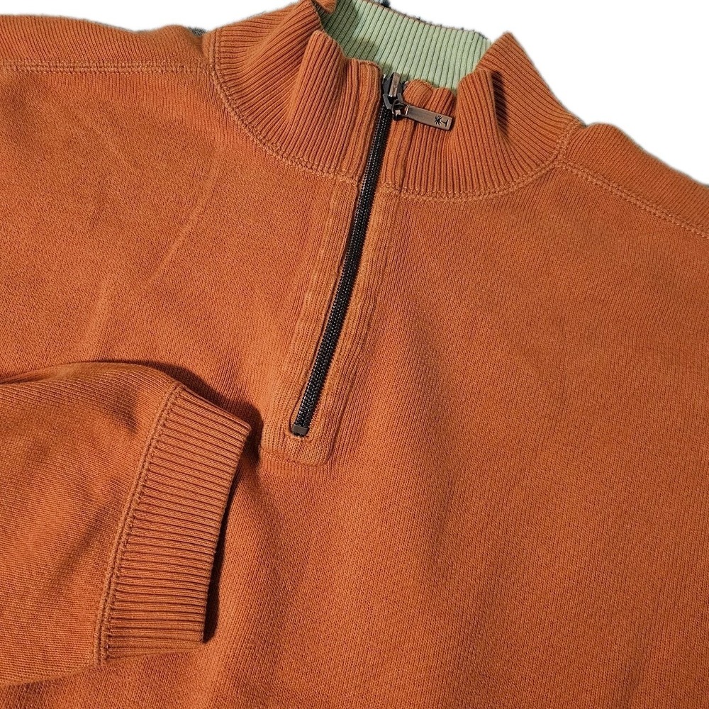 Tommy Bahama  Zip Sweater Mens XL Long Sleeve 1/4 Zip Orange